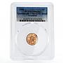 Swaziland 1 cent Pineapple and Man UNC Detail PCGS bronze coin 1995