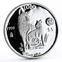 Mexico 5 pesos World Wildlife Fund Wolf Lobo proof silver coin 1998