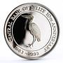 Belize 10 dollars 10th Anniversary of Central Bank Jabiru Bird silver coin 1992