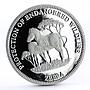 Equatorial Guinea 7000 francos Endangered Wildlife series Zebra silver coin 1993