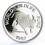 Philippines 200 piso WWF series Mindoro Buffalo proof silver coin 1987