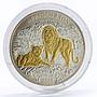 Rwanda 1000 francs World Wildlife Fund series Lion gilded silver coin 2008