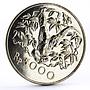 Indonesia 5000 rupiah Animal series Orangutan silver coin 1974