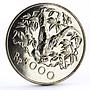 Indonesia 5000 rupiah Animal series Orangutan proof silver coin 1974