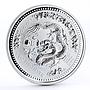 Australia 1 dollar Lunar Calendar series I Year of the Dragon silver coin 2000