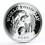 Philippines 25 piso World Food Day Fish Fruit Crops silver coin 1981