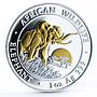 Somali 100 shillings African Wildlife series Elephant gilded silver coin 2009