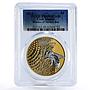 Cook Islands 5 dollars Shades of Nature Bee PR69 PCGS gilded silver coin 2014