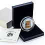 Cook Islands 20 dollars Vincent van Gogh Art Sunflowers colored silver coin 2010