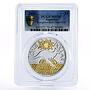 Australia 1 dollar Kangaroo Ken Sun MS70 PCGS gilded silver coin 2009