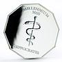 Liberia 10 dollars Millennium Hippocrates Medicine Emblem silver coin 2000