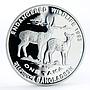 Bangladesh 1 taka Endangered Wildlife series Two Deers proof silver coin 1993