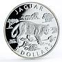 Cook Islands 5 dollars Wildlife Jaguar proof silver coin 2002