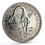 African States 500 francs 10th Anniversary of Monetary Union silver coin 1972