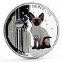 Fiji 2 dollars Small Cats series Siamese Super Cat Pet colored silver coin 2013