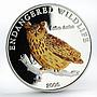 Mongolia 500 togrog Eurasian Owl Bubo silver coin 2005