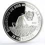 Ecuador 25000 sucres Balsawood Sailing Raft Ship proof silver coin 2002