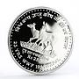 Nepal 250 rupees Endangered Wildlife Musk Deer Animals Fauna silver coin 1986