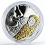 Latvia 1 lats Coin of Life Mother and Baby Leaves gilded silver coin 2007