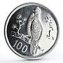 Pakistan 100 rupees Conservation series Tropogan Pheasant silver coin 1976