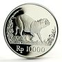 Indonesia 10000 rupiah World Wildlife series Wild Pig proof silver coin 1987