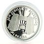 Tonga 1 paanga 25th Anniversary of Reign Stone Sculpture silver coin 1990