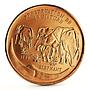 Congo 100 francs Endangered African Wildlife Elephants copper coin 1993