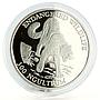 Bhutan 300 ngultrums Endangered Wildlife Snow Leopard proof silver coin 1991