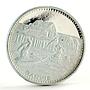 Benin 100 francs 10th Anniversary of Independnece Boat River silver coin 1971