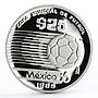 Mexico 25 pesos Football World Cup in Mexico Moving Ball silver coin 1985