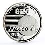 Mexico 25 pesos Football World Cup in Mexico Moving Ball silver coin 1986