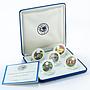 Cook Islands set of 5 coins Marine Life Exotical Fish colored silver coin 1999