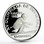 Nicaragua 50 cordobas Calgary Winter Olympic Games series Skier silver coin 1988