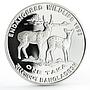 Bangladesh 1 taka Endangered Wildlife series Two Deers proof silver coin 1993