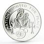 Armenia 100 dram 50th Anniversary of the United Nations Madonna silver coin 1995