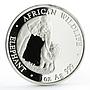 Zambia 5000 kwacha African Wildlife series Elephant silver coin 2001