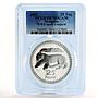 Mongolia 25 togrog Snow Leopard PR70 PCGS proof silver coin 1987