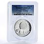 Guinea 250 francs Lunar Landing Space Astronaut PR68 PCGS silver coin 1969