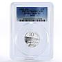 British Virgin islands 10 cents Great Barracuda Fish PR69 PCGS silver coin 1985