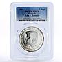 Sharjah 5 rupees Commemoration of John Kennedy MS64 PCGS silver coin 1964
