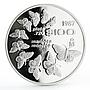 Mexico 100 pesos Monarch Butterflies Fauna proof silver coin 1987