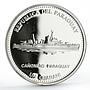 Paraguay 1 guarani 50 Years of Central Bank Building Ship silver coin 2002