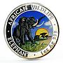 Somali 100 shillings African Wildlife series Elephant colored silver coin 2009