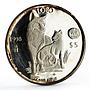 Mexico 5 pesos World Wildlife Fund Wolf Lobo proof silver coin 1998