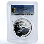 Liberia 5 dollars TGV Reseau Train Railroad PR70 PCGS silver coin 2011