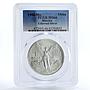 Mexico 1 onza Libertad Angel of Independence MS66 PCGS silver coin 1990