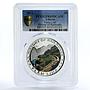 Liberia 5 dollars Flam Line Train Railroad PR69 PCGS silver coin 2011