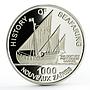 Zaire 1000 zaires Seafaring Portuguese Caravel Ship Clipper silver coin 1997
