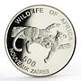 Zaire 500 francs African Wildlife Fauna Leopard proof silver coin 1996