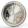 Congo 1000 francs Millennium Hourglass proof silver coin 1998